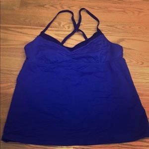 Mossimo blue and black tankini top, like new